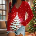 thumbnail image 2 of gakvbuo Christmas Sweater for Women Pullover Tops Fall Tunic Blouse Hoodless Sweatshirt 1, 2 of 5
