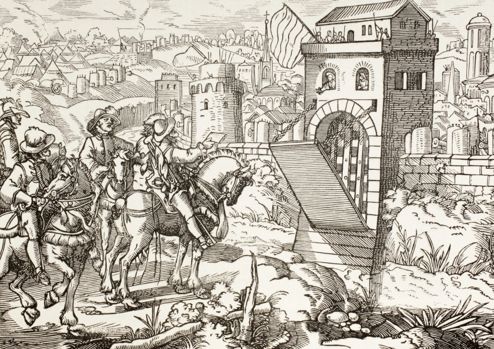 Seige Of A Town The Beseiging Army Reads Terms For The Town To Surrender And Open The Gates From Military And Religious Life In The Middle Ages By Paul Lacroix Published London Circa 1880 Canvas Art -