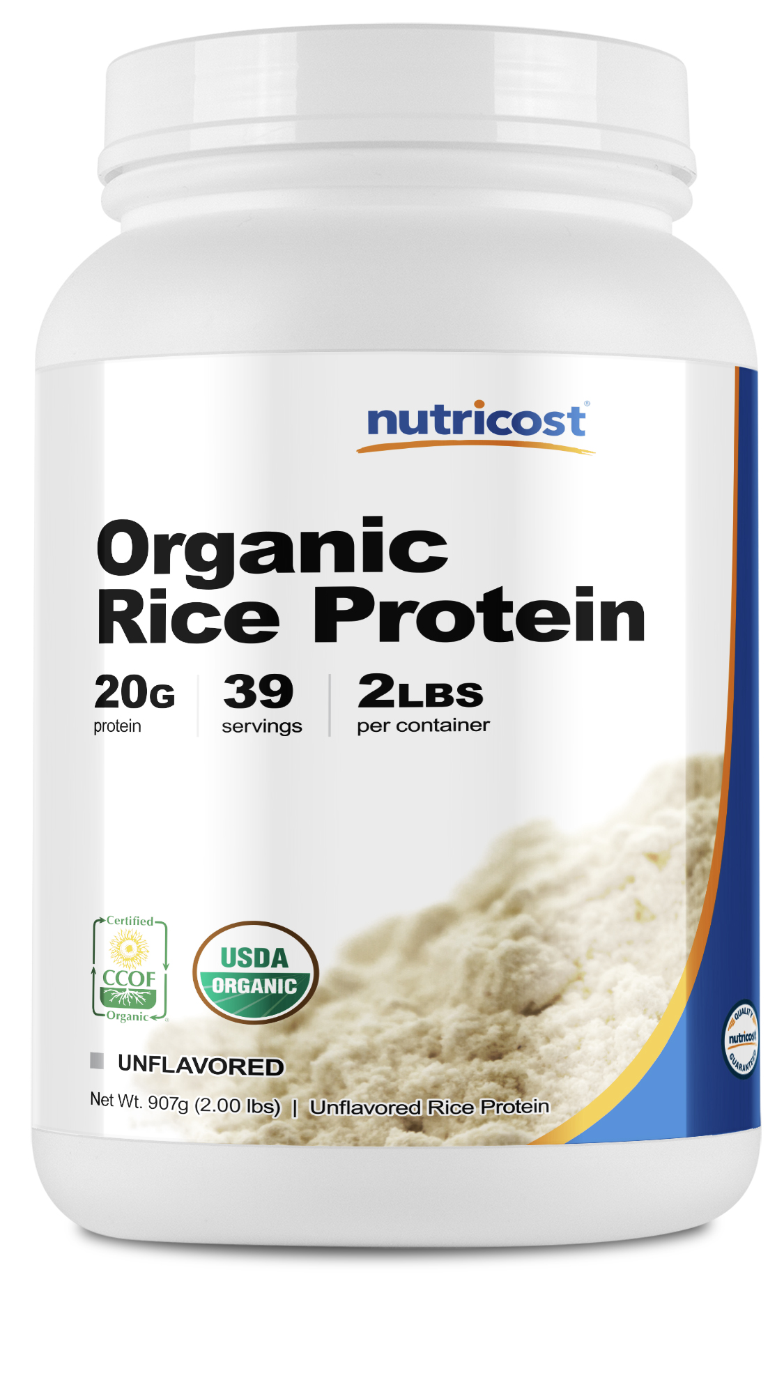 Nutricost Organic Rice Protein Powder 2LBS (Unflavored) Certified