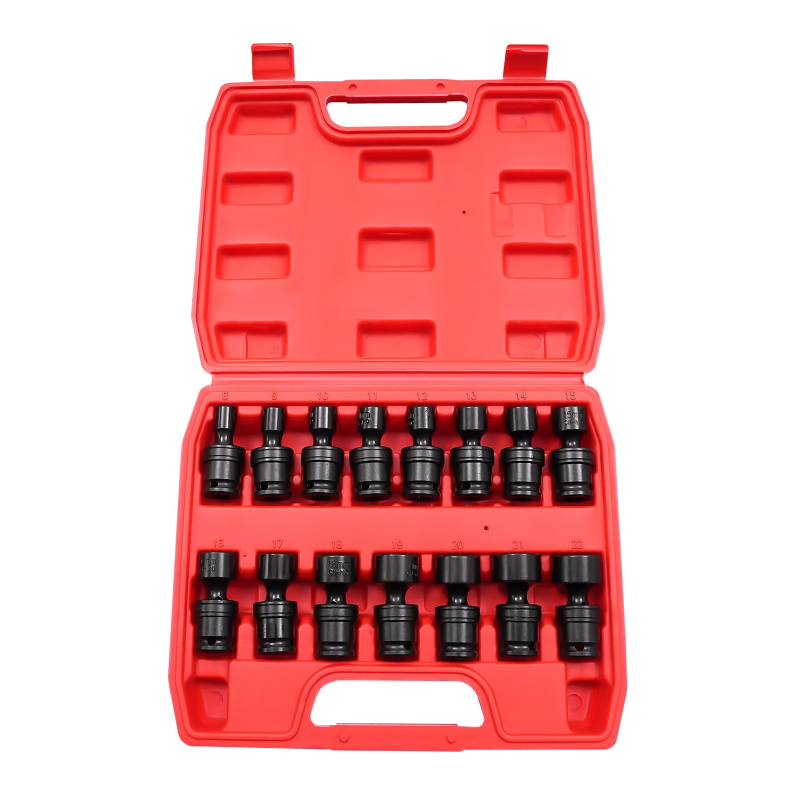 Universal Socket Set 15-Piece – 24° Tilt & 360° Rotation, Chrome Molybdenum Steel, Hex Nut Design for Hard-to-Reach Bolts, Automotive & Mechanical Repair