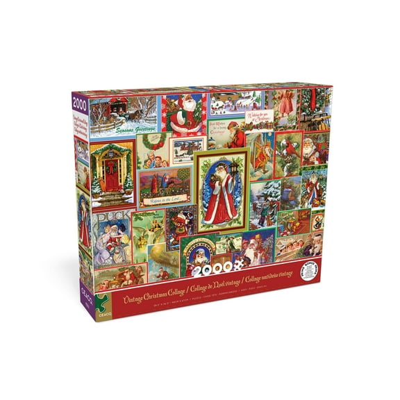 Ceaco 2000 Piece Vintage Christmas Collage (Lewis T Johnson) Interlocking Jigsaw Puzzle