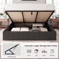 King Size Lift Up Bed Frame with Charging Station, Upholstered Bed