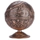 thumbnail image 2 of Cenicero artesanal de arte vintage, bola redonda de metal, patrón estampado, decoración de regalo (bronce rojo), 2 of 9