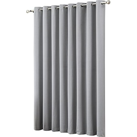 3 Panel Sliding Glass Patio Doors HLC.ME Textured 100% Blackout Room Darkening Energy Efficient Thermal Curtain Grommet Panel for Sliding Glass Patio Door - Single Panel ()