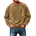 thumbnail image 5 of KICILVS Mens Sweatshirt Crewneck Fleece Pullover Long Sleeve Pocket Casual Winter Warm Top for Men Daily Wear Khaki, 5 of 9
