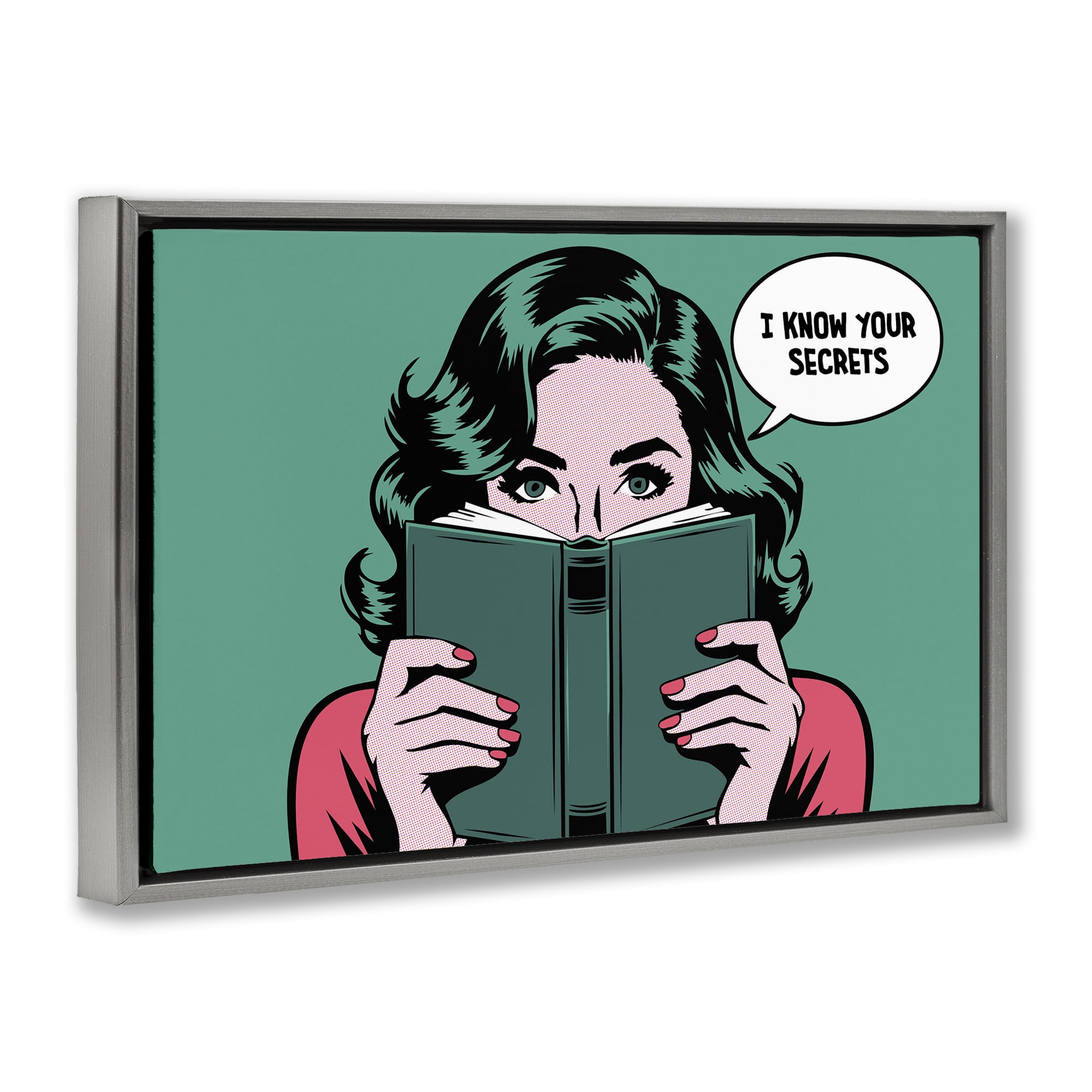 Stupell Industries Know Your Secrets Gray Framed Floater Canvas Wall Art, design by Andreas Magnusson