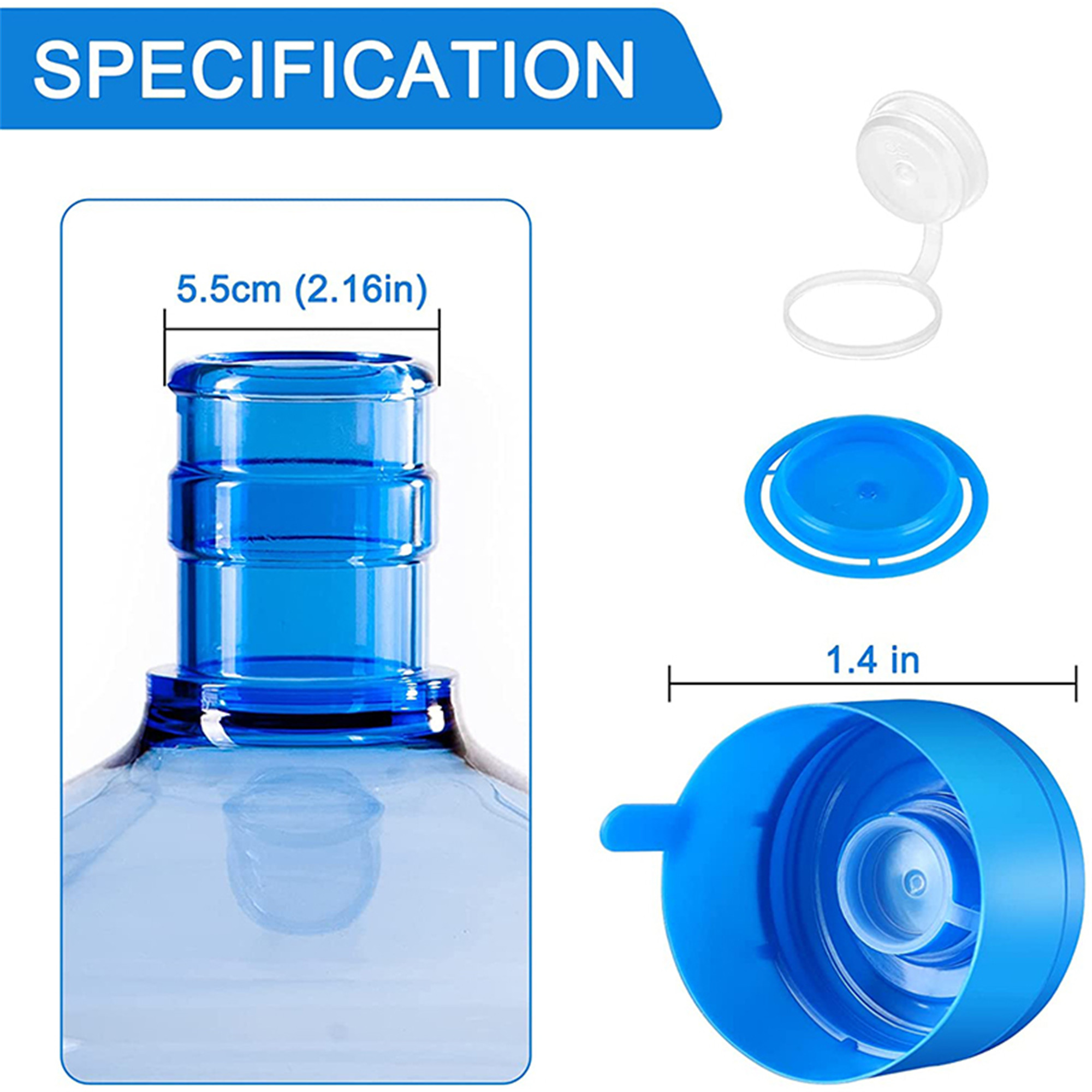 Universal Silicone Water Jug Cap Fits for 15-20L Water Bottle Top Lid Cover  New