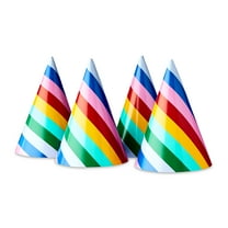 Multicolor Striped Party Hats, 4 Count, by Way To Celebrate