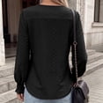 thumbnail image 4 of Cilsoka Womens Long Sleeve Shirts Fall 2026 Crew Neck Dressy Casual Blouses Eyelet Tunic Tops Fashion Outfits Clothes, 4 of 5