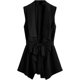 thumbnail image 1 of chamarra larga sin mangas con frente abierto para mujer, chamarra con lazo en la cintura Marr贸n XS Marr贸n XS Xishao ropa, 1 of 2