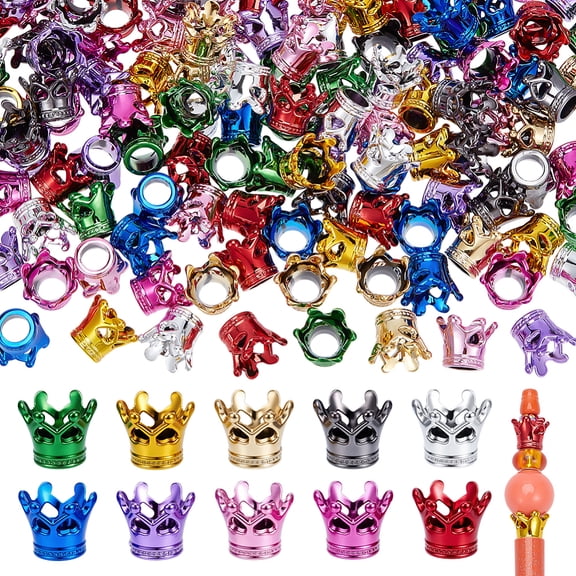 150PCS Focal Beads 10 Colors Acrylic European Charms Large Hole Shape Beaded Pen Supplies Bulk Fancy Focal Spacer Beads