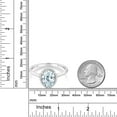 thumbnail image 4 of Gem Stone King 10K White Gold Sky Blue Aquamarine and Diamond Halo Engagement Ring for Women (1.10 Cttw, Gemstone Birthstone) | Size 8, 4 of 6