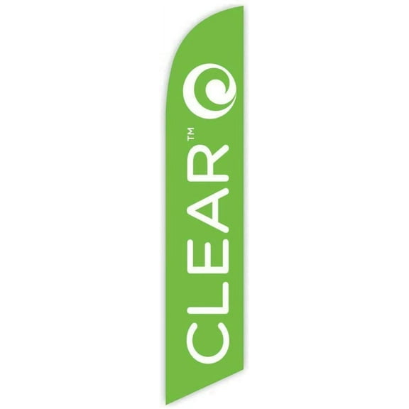 Cobb Promo Advertising Feather Flag 12ft for Clear Green - Replacement Flag Only Without Poleset