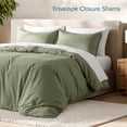 thumbnail image 6 of Bare Home Luxury Duvet Cover and Sham Set - Premium 1800 Collection - Ultra-Soft - Queen, Sage, 3-Pieces, 6 of 10