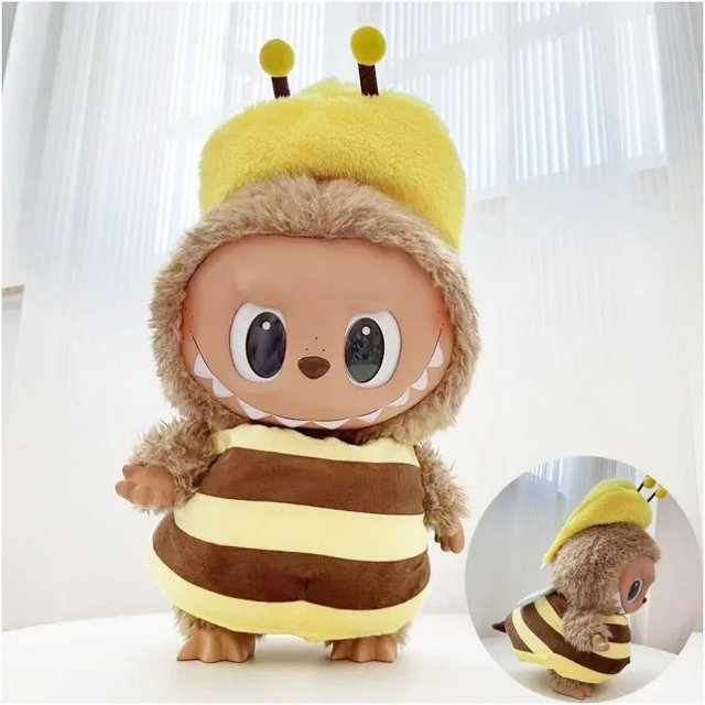 stock, solo venta de ropa, colgante de 38 cm, macarrón de tela, Labubu, Time To Chill, accesorios para muñecas, regalo de Navidad, juguetes para muñecas