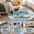 thumbnail image 5 of Round Rug 7Ft Washable Non-Slip, Blue Coastal Starfish Circle Area Rugs for Living Room Bedroom, Vintage Grey Nautical Coral Summer Indoor Floor Mats Carpet Runner for Home Decor Aesthetic, 5 of 8