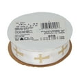 thumbnail image 6 of Offray Ribbon, White with Gold Cross 7/8 inch Polyester Ribbon,, 9 feet, 6 of 11