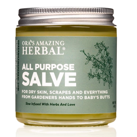 Ora's Amazing Herbal All Purpose Salve Bálsamo para la piel curativo a base de hierbas con crema natural de árbol de té para manos secas y agrietadas Consuelda Caléndula Plátano Tomillo Cera de abejas