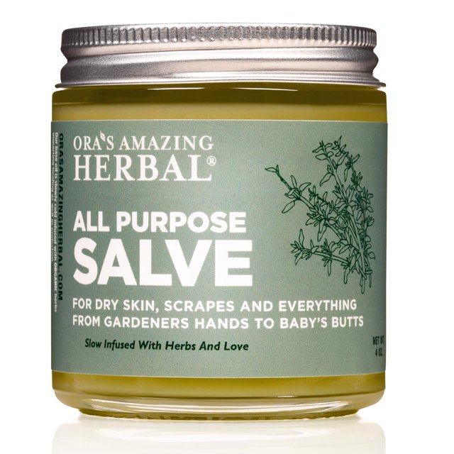 Ora's Amazing Herbal All Purpose Salve Bálsamo para la piel curativo a base de hierbas con crema natural de árbol de té para manos secas y agrietadas Consuelda Caléndula Plátano Tomillo Cera de abejas