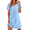 Blue Star & Moon, variant on EKOUAER Nightgowns for Women Cotton Night Gowns Pleated Nightshirts Henley V Neck Sleepshirts Short Sleeve Sleepwear
