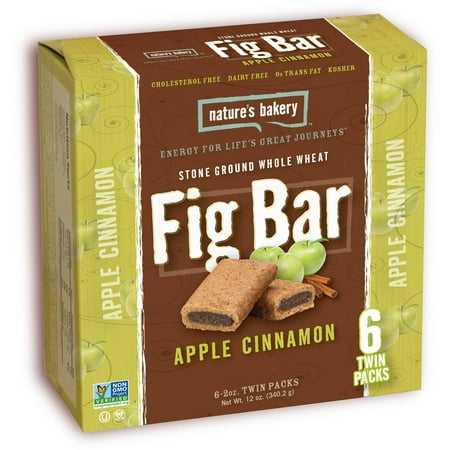 Nature's Bakery Stone Ground Whole Wheat Apple Cinnamon Fig Bars, 12 oz, (Pack of 6)