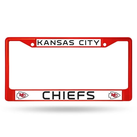 Kansas City Chiefs NFL Licensed Red Painted Chrome Metal License Plate