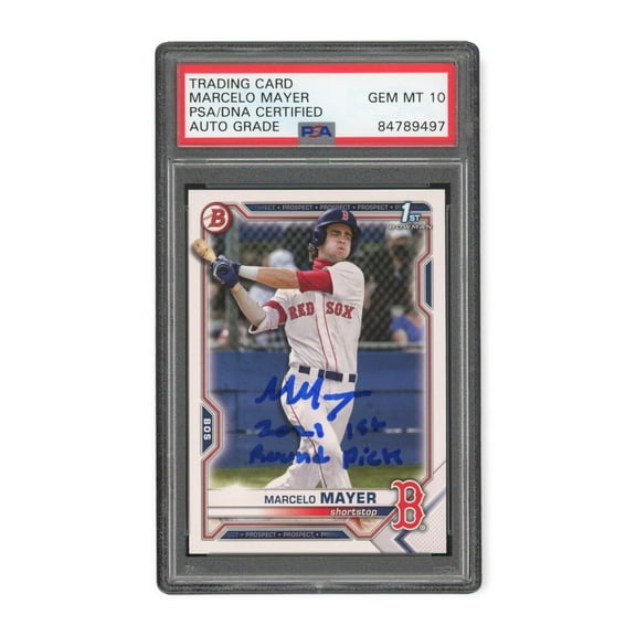 Marcelo Mayer 2021 Bowman 1st RC Rookie Inscribed PSA/DNA Auto Grade Gem Mint 10