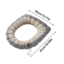Toilet Seat Cover Set 2 Pack | Thick Warm Knitted Washable Polyester | Fits Round & Elongated Seats | High Elastic Full Surround with Handle | Soft, Breathable, Easy Install, Assorted Colors, 47x36cm