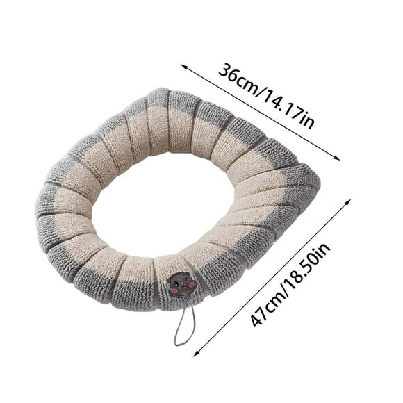 pstuiky Toilet Seat Cover Thickened Full Surround with Handle Washable Knitted Fabric 1-Pack Elongated Design Non-Slip High Elasticity Comfort for Winter Use
