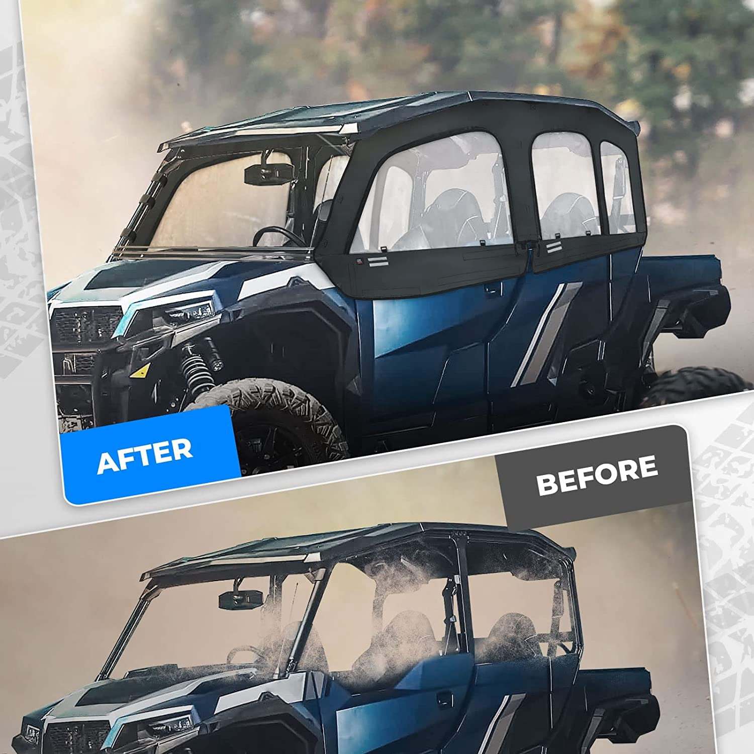 KEMIMOTO UTV Soft Cab Enclosure Upper Doors Window Compatible with General XP 4 1000 Water-Resistant and Heavy-Duty Fits 4 Side Windows