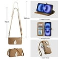 thumbnail image 4 of For iPhone 12 Pro / 12 6.1" Flip Wallet Phone Case,With Shoulder Strap&Wrist Strap,Flip Fold Kickstand,With Card Slots,Zipper Pocket,Leaf Magnetic Closure,Shockproof Anti-fall Phone Case,Brown, 4 of 13