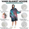 thumbnail image 6 of Wearable Blanket Hoodie,Colorful Starry Sky and Universe Oversized Sherpa Blanket Hoodie with Super Pockets,Super Warm Fuzzy Pullover for Women & Men, 6 of 6