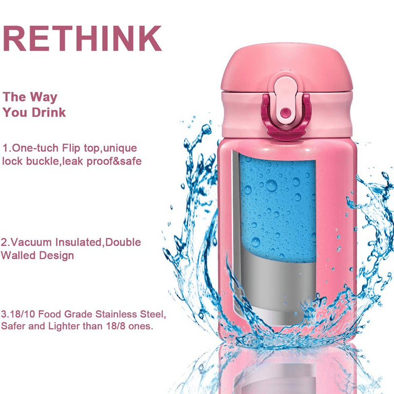 Mini Thermos Cute Water Bottle - 7 oz Tiny Insulated Vacuum 18/10 Stainless  Steel Small Flask - Leak Proof & Spill Proof & Keeps Cold and Hot for