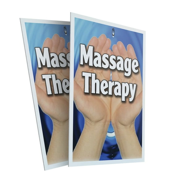 Massage Therapy (2-PACK) 24" x 36" Plastic Signs | Sign Insert 4mm Corrugated Plastic Signs Storefront Window Poster