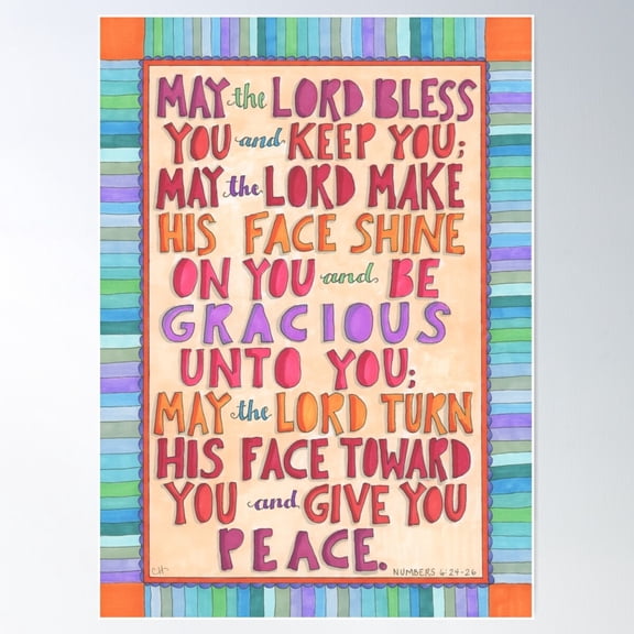 Numbers 6:24 -26 Blessings To You Poster Wall Art, Modern Wall Decor For Living Room Bedroom, 8x12 UNFRAMED