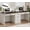 Rustic White, variant on 80.9" Two Person Desk with Charging Station & 5 Storage Drawers – Industrial Farmhouse Home Office Computer Desk