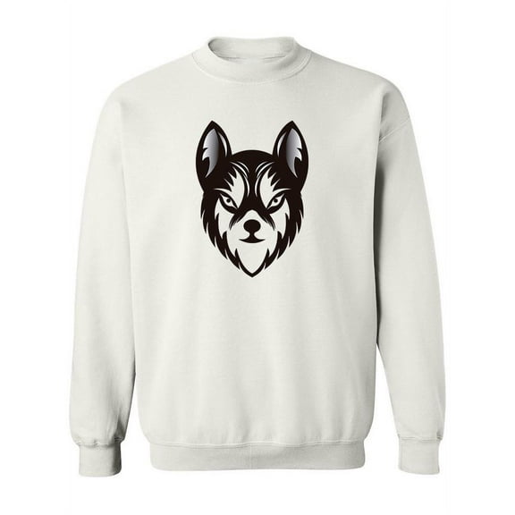 Wolf Head In Black And White Sweatshirt Women -Image by Shutterstock, Female x-Large