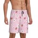 thumbnail image 2 of Balery Hand Drawn Strawberry Pantalones cortos de pijama de punto de algodón para hombre con cinturilla y bolsillos-Medium, 2 of 6