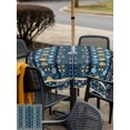 thumbnail image 6 of Square Outdoor Tablecloth with Umbrella Hole Boho Teal Floral Outside Table Cloth Waterproof Patio Table Cover Farmhouse Ethnic Tribe Zipper Tablecloths for Picnic Party Camping 60x60 Inch, 6 of 8