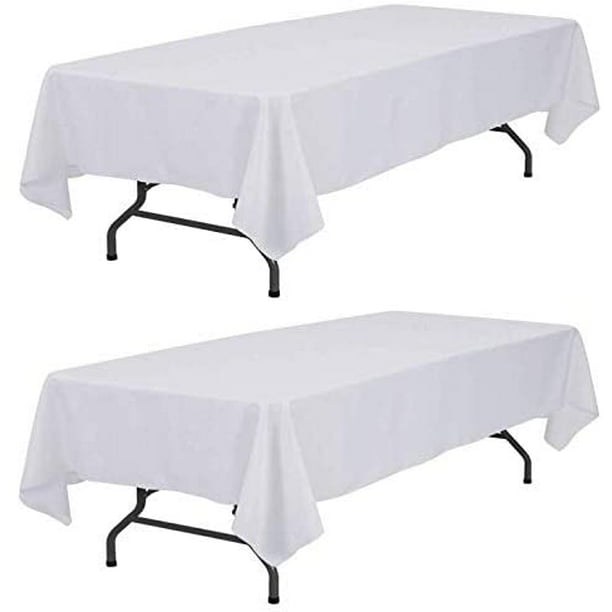 Wealuxe White Tablecloth 60x102, How Big Of A Tablecloth Do I Need For 6 Foot Table