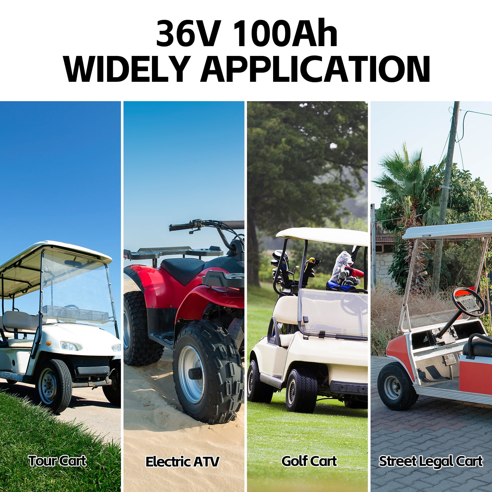 36V 100Ah LiFePO4 Lithium Battery 2000A BMS,NewtiPower 10000+ Deep Cycle Lithium Iron Phosphate Battery Great for Golf Cart, RV, Marine and Off Grid Applications