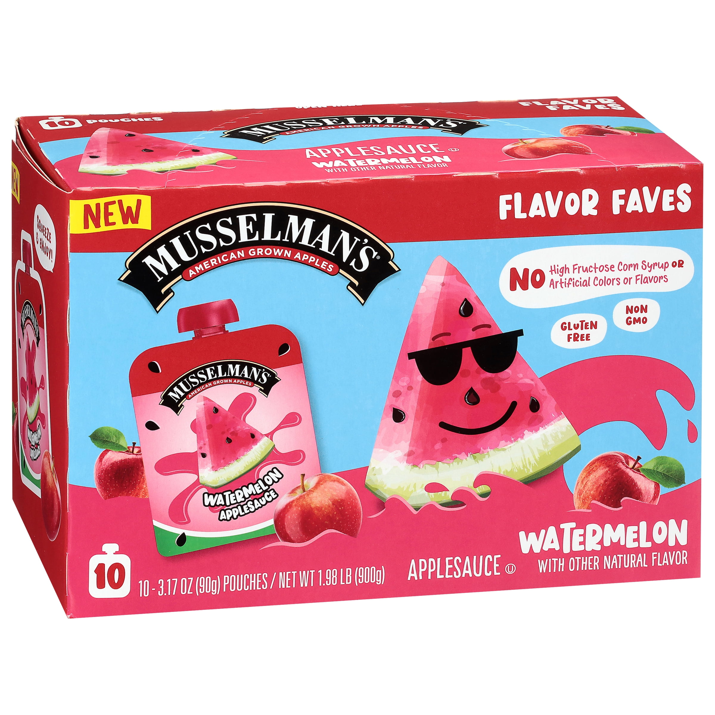 Musselman's Watermelon Applesauce, 3.17oz, 10 Count