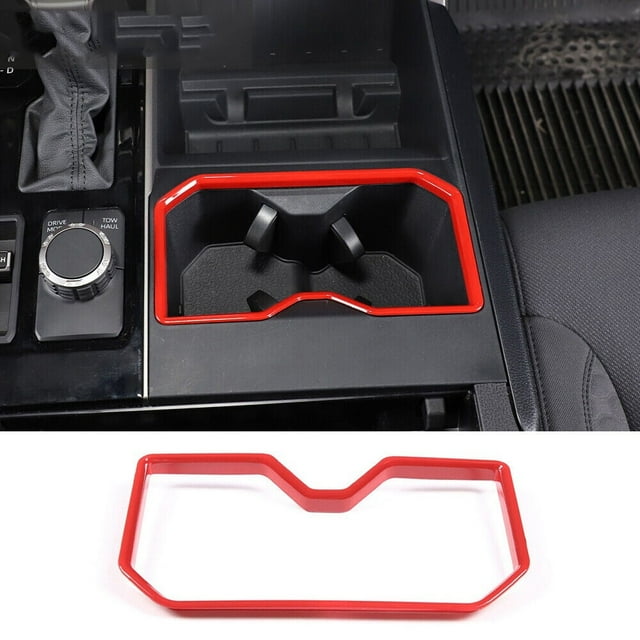 Cubierta Del Portavasos Delantero Panel Decorativo de la Taza de Agua Del Auto, para Toyota Tundra 2022-2025, Cubierta Del Panel Del Portavasos Delantero Interior ABS Rojo