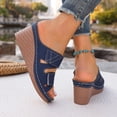 thumbnail image 4 of Xucatan Women's Adjustable Strap Wedge Sandals, Open Toe Platform Mules, Cushioned Comfortable Slip On Slippers for Summer Beach Daily Gift, 4 of 8