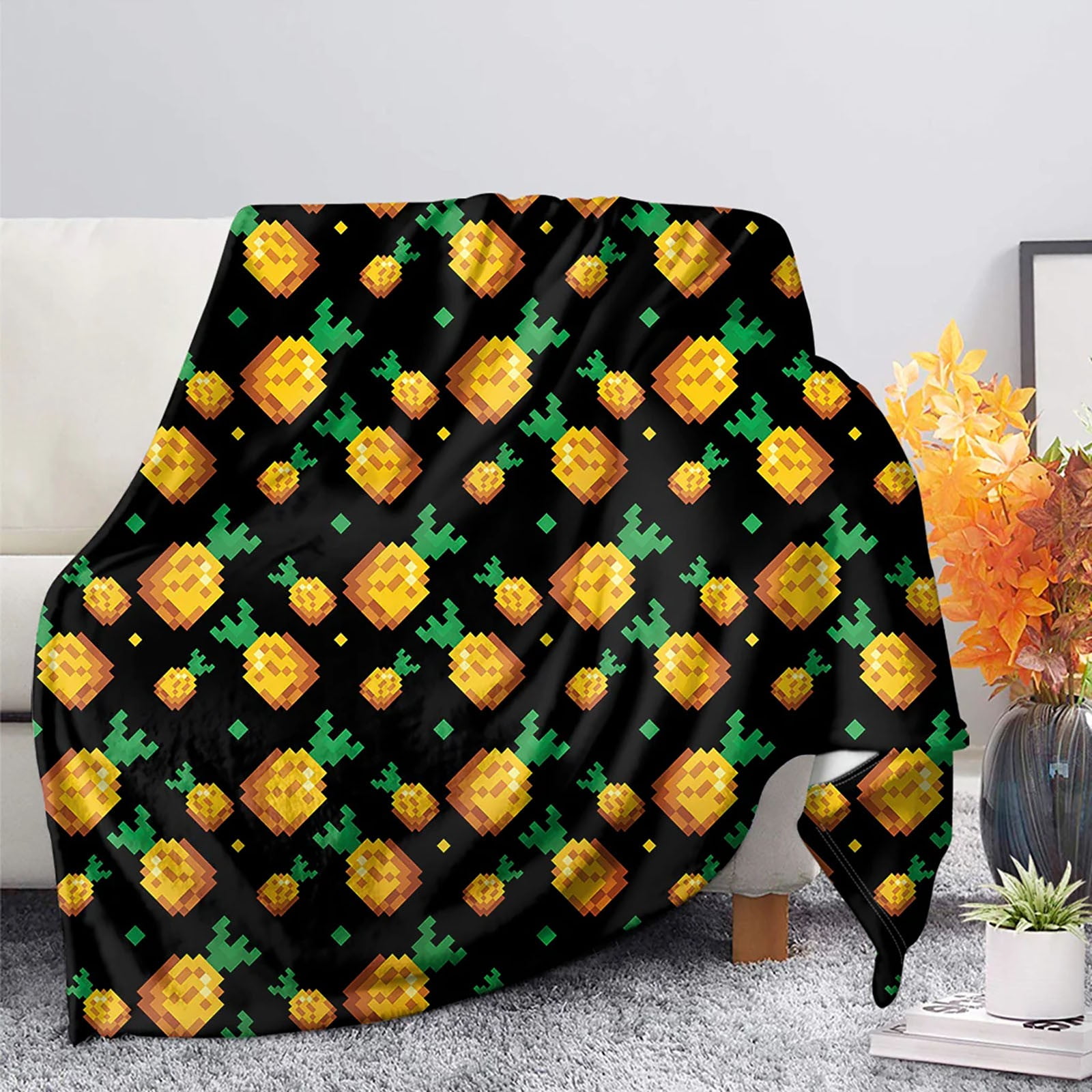 qazqa pineapple blanket flannel decorative blanket air conditioning