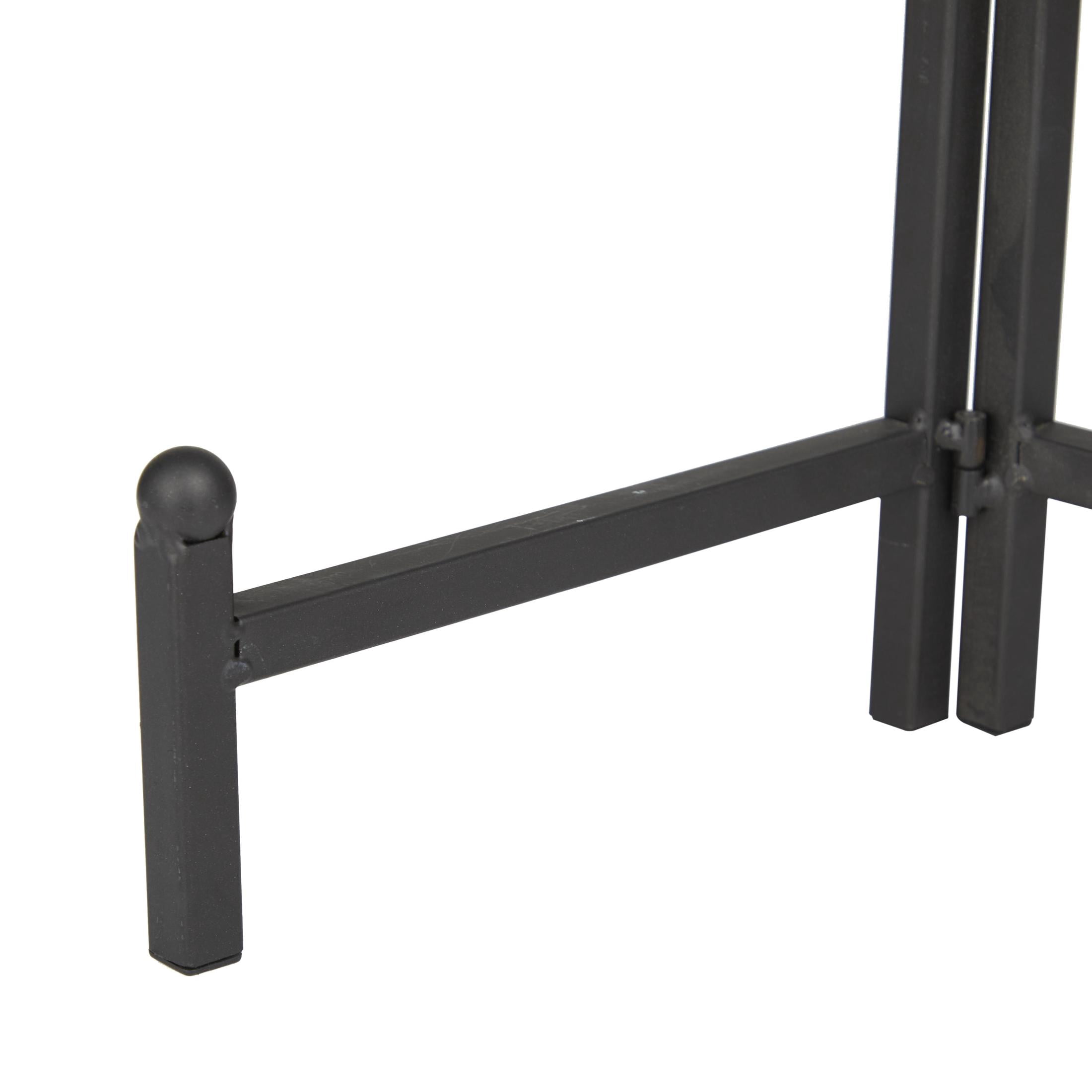 DecMode 12" x 11" Black Metal Tabletop Triangle Easel with Foldable Stand, 1-Piece