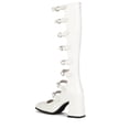 thumbnail image 4 of Jeffrey Campbell Monsieur White Crinkle Patent Fashion Open Knee Gladiator Boots (White Crinkle Patent, 9.5), 4 of 5