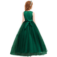 thumbnail image 4 of IBTOM CASTLE Girls Flower Vintage Lace Princess Long Dress for Kids Tulle Pageant Formal Party Wedding Floor Dance Evening Gown 12-13 Years Green, 4 of 8