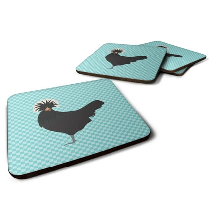 

Carolines Treasures BB8008FC Polish Poland Chicken Blue Check Foam Coaster Set of 4 3 1/2 x 3 1/2 multicolor