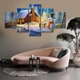 thumbnail image 4 of TISHIRON 5PCS Framed Canvas Wall Art Set,60"x32" Christmas Night Snowman Canvas Art Decor, 4 of 7